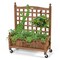Dark Brown Fir Wood Plant Trellis Planter with Lockable Wheels and Deep 6.5" Planting Bed